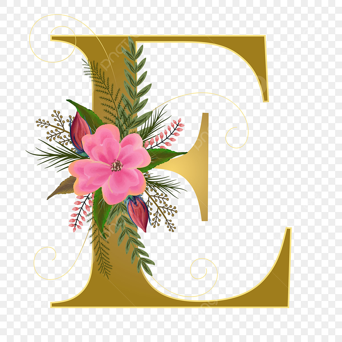 Hand Drawn Alphabet Vector Hd Images, Gold Floral Alphabet E With ... Hand Drawn Alphabet Vector Hd Images, Gold Floral Alphabet E With ...